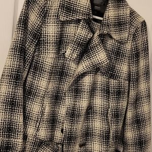 Tweed Biker zipper jacket with belt